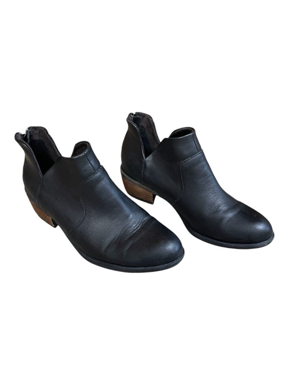 Boc Born Concepts Black Booties Ankle Boots Zip Closure Vegan Leather Size 7M